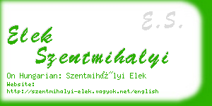 elek szentmihalyi business card